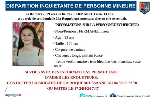 Var : disparition inquiétante d’une ado de 13 ans