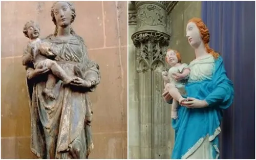 Une fidèle repeint en cachette la statue d'une église "trop triste"