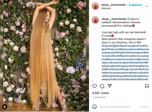 Avec près de 2 mètres de cheveux, elle est la "Raiponce" ukrainienne