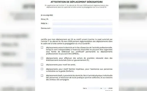 Coronavirus : voici l’attestation à remplir avant chaque déplacement