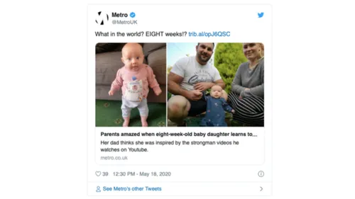 A seulement 2 mois, cette petite fille se tient debout toute seule