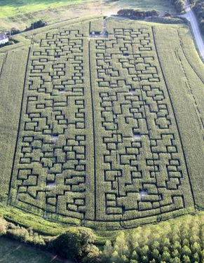 Pop-Corn Labyrinthe : un labyrinthe géant dans un grand champ de...