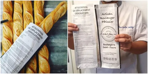 Un boulanger fait imprimer l’attestation de déplacement sur le...