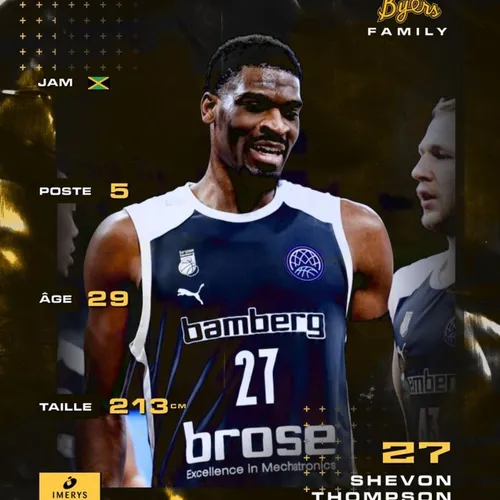 [ SPORT ] Basketball/ProA: Shevon Thompson, nouveau pivot des BYers !