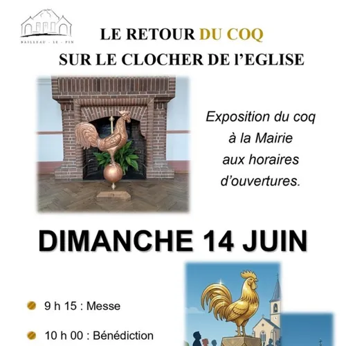 BAILLEAU-LE-PIN - Retour du coq sur le clocher de l'église