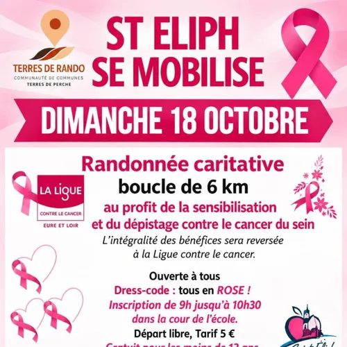 Dimanche 18 octobre à Saint-Éliph : randonnée caritative. Boucle de...