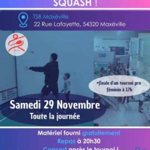 Sport : une immersion au squash ce samedi à Maxéville