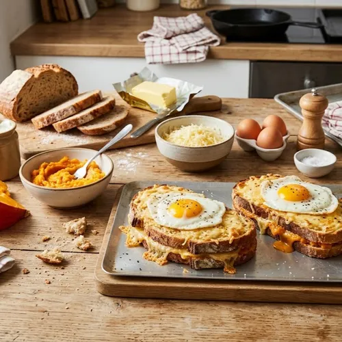 Croque-madame au potimarron et comté