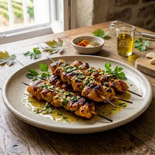  BROCHETTES DE POULET AUX ÉPICES