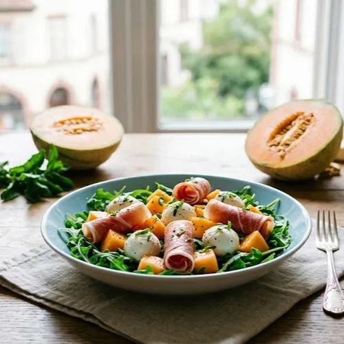 Salade de melon prosciutto et mozzarella