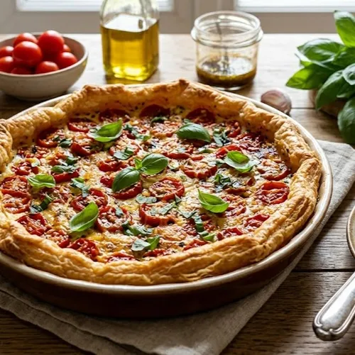 Tarte d'été aux tomates cerises