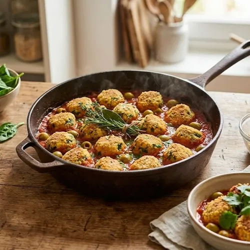 Boulettes de poulet aux épinards