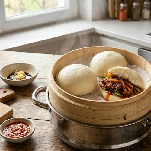 Bao au porc mariné