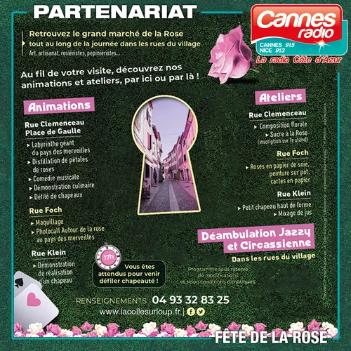 AGENDA : LA FÊTE DE LA ROSE A LA COLLE SUR LOUP