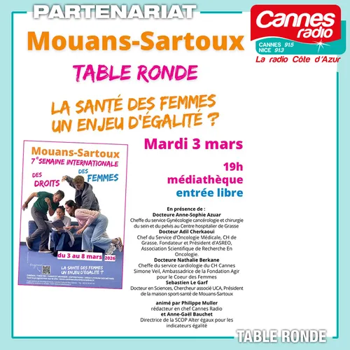 PARTENARIAT CANNES RADIO : TABLE RONDE SUR LA SANTE DES FEMMES A...