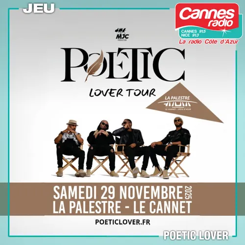 GAGNEZ VOS PLACES POUR LES "POETIC LOVER" A LA PALESTRE