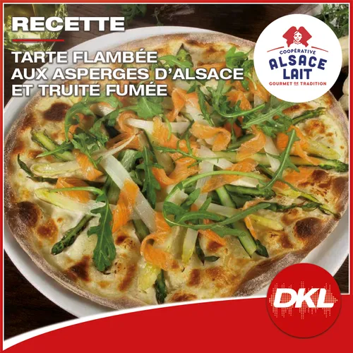 Tarte Flambée aux asperges d’Alsace et truite fumée