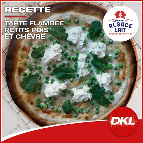 Tarte Flambée petits pois et chèvre