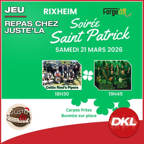 Gagnez vos repas pour la Soirée Saint-Patrick à la Forge de Rixheim !