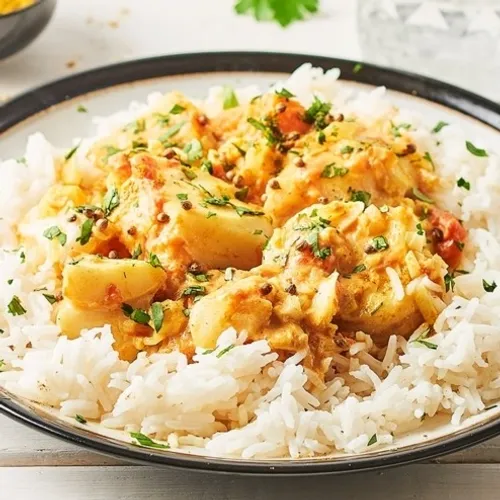 Dos de cabillaud curry et lait de coco