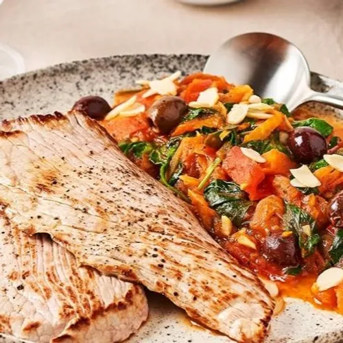 Escalopes de veau aux légumes du soleil