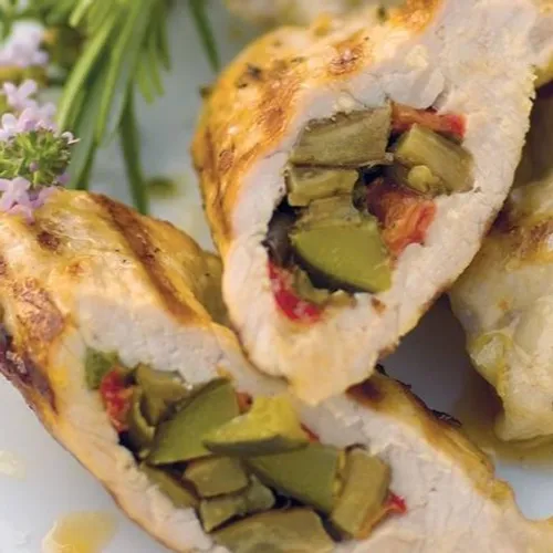 Escalopes de poulet fourrées aux légumes du soleil