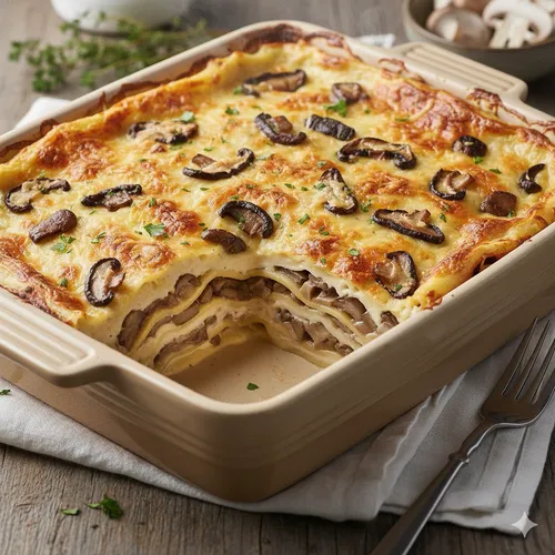 Lasagnes aux champignons et béchamel