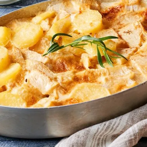 Gratin de pomme de terre, chou fleur et céleri
