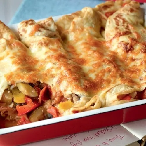 Gratin de crêpes à la ratatouille