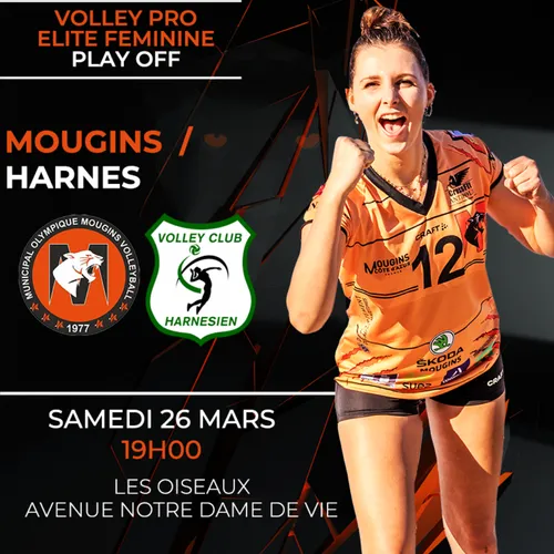 Match M.O. Mougins Volleyball - VC Harnésien le 26/03/22