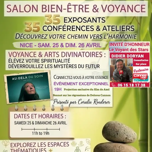 PARTENARIAT CANNES RADIO : LE SALON DU BIEN-ÊTRE & DE LA VOYANCE À...