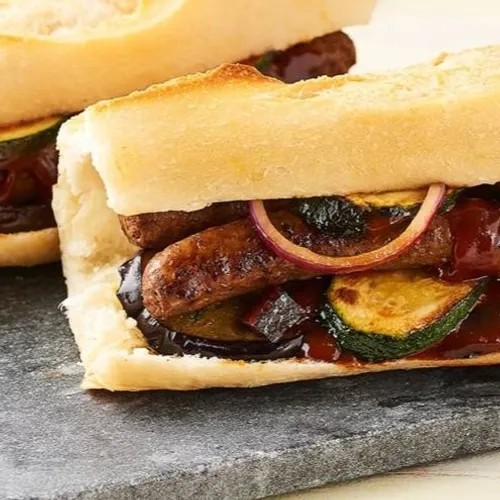 Sandwich merguez et légumes