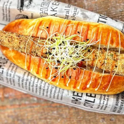 Hot dog d’asperges blanches panées