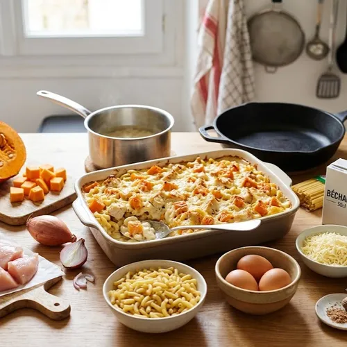 Gratin à la citrouille et au poulet