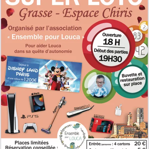 29/08/22 : SUPER LOTO A GRASSE POUR L'ASSOCIATION "ENSEMBLE POUR...