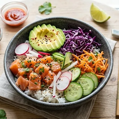 Poké Bowl au saumon fumé