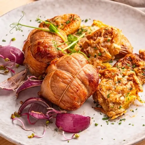 Paupiettes de veau et smashed potatoes