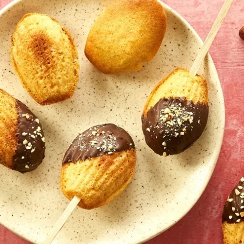 Bâtonnets de madeleines chocolat noisettes