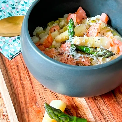 Risotto aux deux asperges