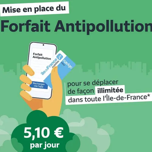 Pollution en Île-de-France : un forfait spécial à 5,10 € dans les...