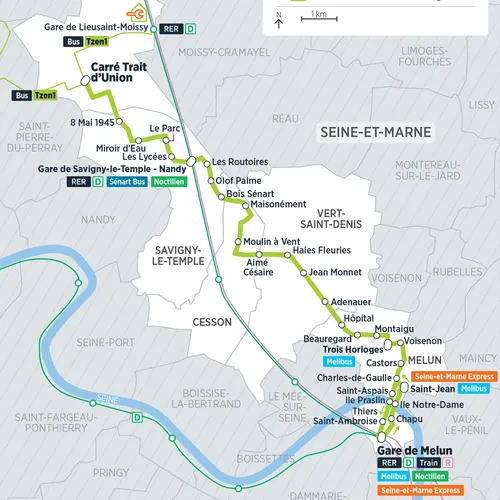 Les travaux du nouveau bus Tzen 2 ont commencé hier à Melun