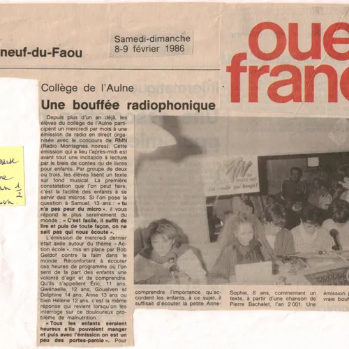 Lecture Buissonnière - Ouest-France du 8 et 9 février 1986