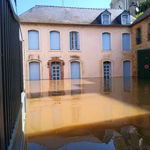 A Craon, l'Oudon est sortie de son lit durant la nuit de mercredi à jeudi.