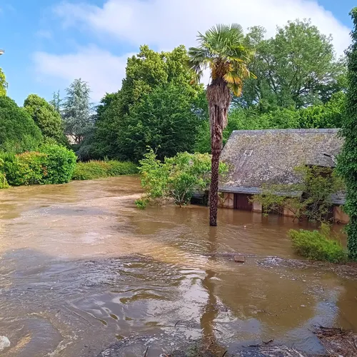 A Craon, l'Oudon est sortie de son lit durant la nuit de mercredi à jeudi.