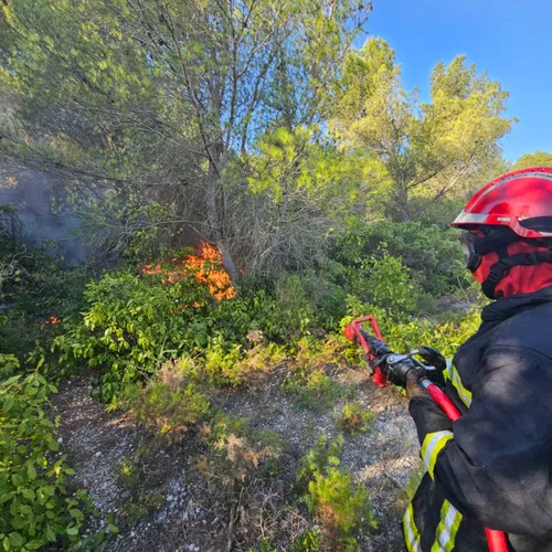 Les pompiers de l'Aveyron engagés dans l'Aude en juillet 2025.