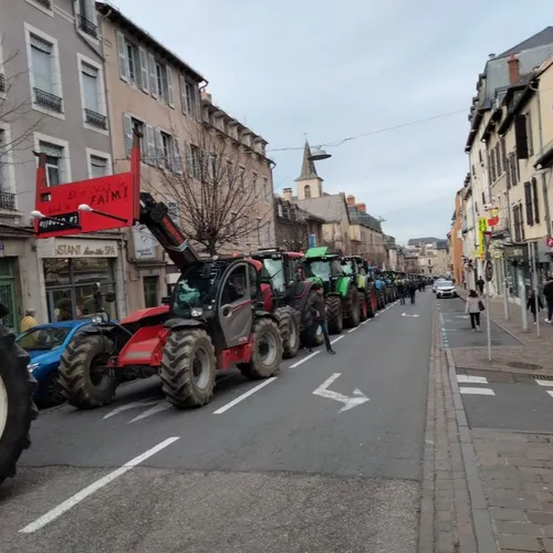 Mobilisation des agriculteurs à Rodez (Aveyron) le 31-01-24.