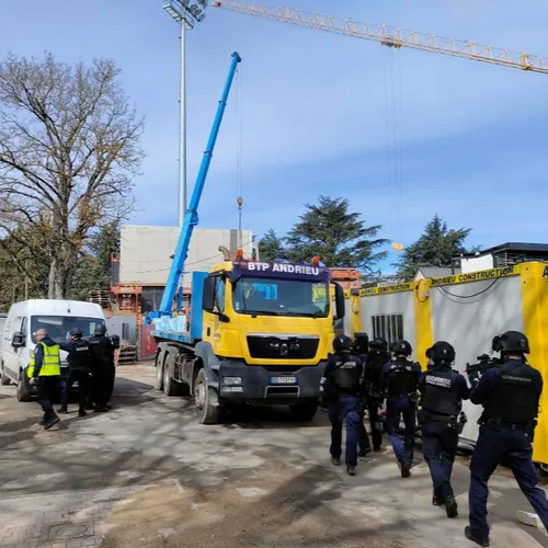 Exercice de sécurité et de défense à Rodez(Aveyron) le 28 mars 2024.
