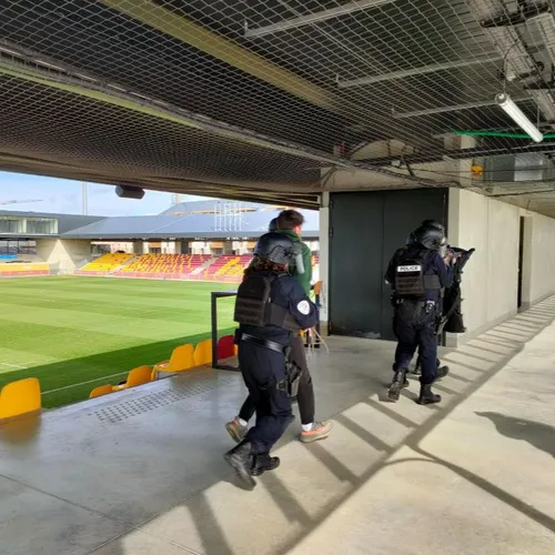 Exercice de sécurité et de défense à Rodez(Aveyron) le 28 mars 2024.