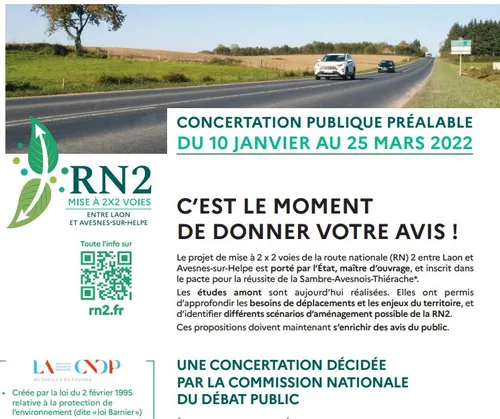 RN2 en 2x2 voies entre Etouvelles-Etroeungt, donnez votre avis à...