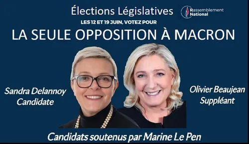 Sandra Delannoy, candidate RN à la députation sur la 3e...